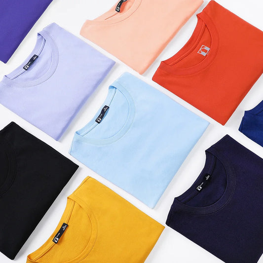 Pioneer Camp 5pcs Simple T-shirt Men Solid 100% Cotton T Shirts Men's New Arrival Short Sleeve Men T-shirt Simple Daily Casual