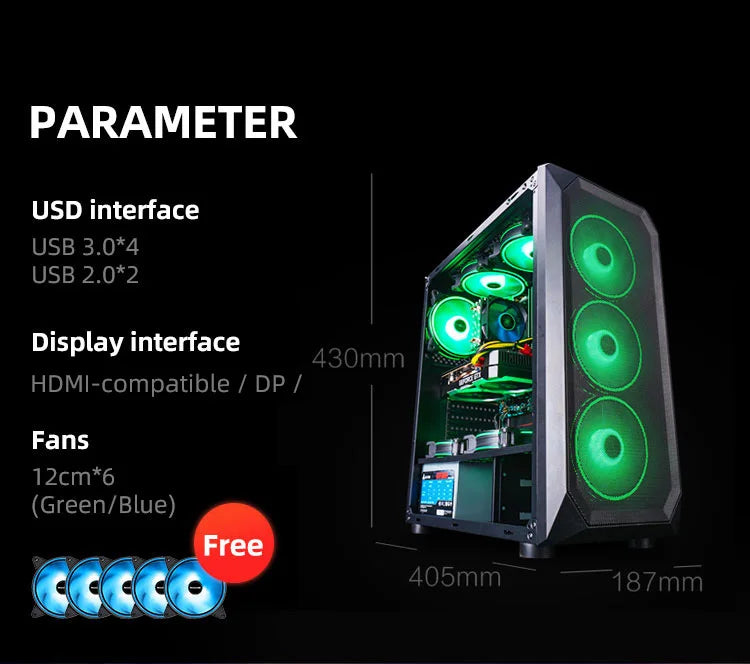 Aotesier Gaming PC A8 7680/ 8G/16G RAM 120G/500G SSD Windows 10 Pro Key Assembly Machine Cheap Gaming Desktop pc Computer gamer