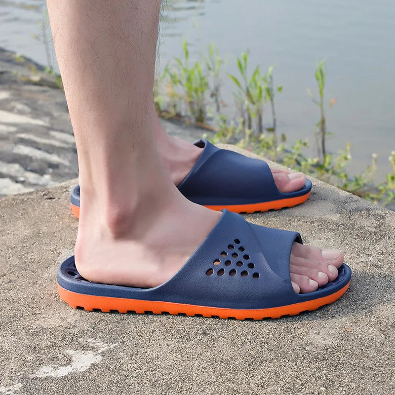 Herren Pantoletten Rutschfest Sommer Massage Flip Flops Hausschuhe Herren Sandalen Strandschuhe Männer