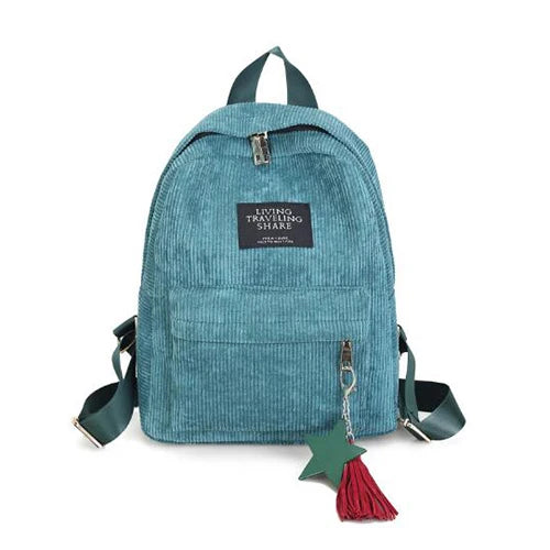 Yogodlns Damen-Rucksäcke Schultertasche mit Quaste Cord Rucksack Notebook-Taschen für Mädchen Preppy Style Ranzen
