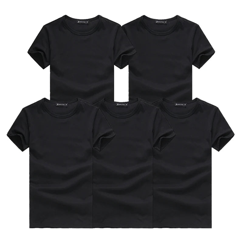Pioneer Camp 5er-Set Einfaches Herren-T-Shirt Unifarben 100% Baumwolle T-Shirts Herren Neu eingetroffen Kurzarm Herren T-Shirt Einfach Täglich Casual