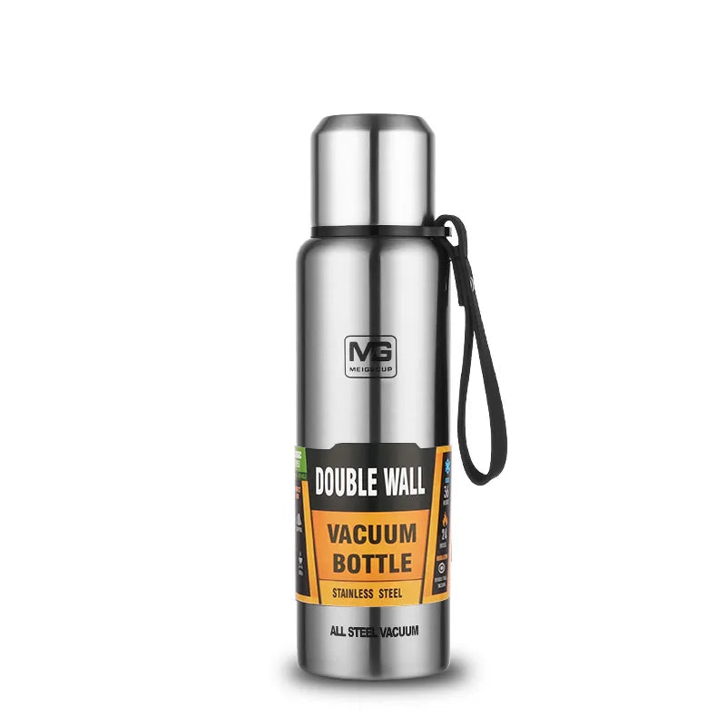 UPORS Edelstahl-Thermoskanne mit großer Kapazität, tragbare Vakuum-Flasche, isolierter Becher mit Seil, Thermosflasche 500/700/1000/1500ml