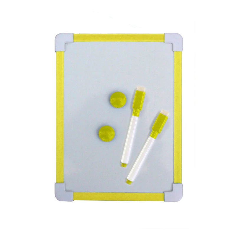 Tableau blanc magnétique pour enfants 20.5*15.6cm, 5 couleurs de cadre, mini tableau de dessin effaçable à sec, petites ardoises suspendues avec stylo