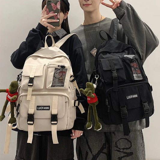Mehrere Taschen Rucksack Herren Segeltuch Schnalle Designer Tasche Teenager Laptop Rucksäcke Studenten College Schultaschen Für Frauen