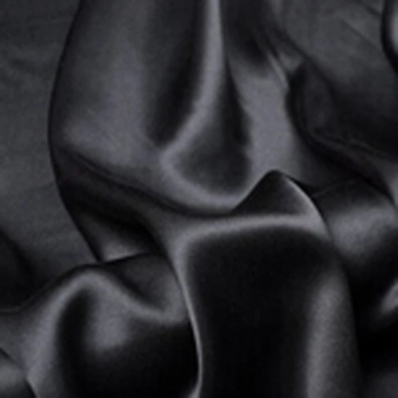 3/5/10m Hochwertiger reiner Satin Chiffon Kreppstoff Nähen Seidig Uni Hemdkleid Mode Stoff Blau Schwarz Weiß Meterware