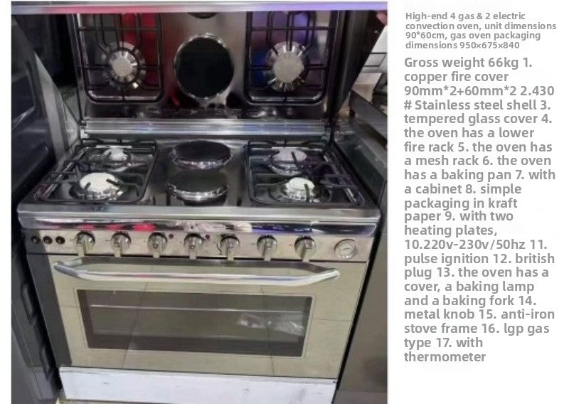 D 4 Gas And 2 Electricity Cooker With Oven Stove Cooktops Electric 4 Burners Stoves Burner Kitchen Multifunction