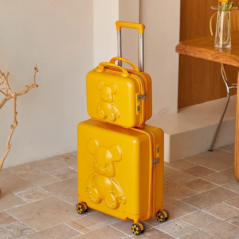 Nouvelle valise trolley universelle à roulettes 18 pouces 2024, sac de maquillage cabine pour hommes et femmes