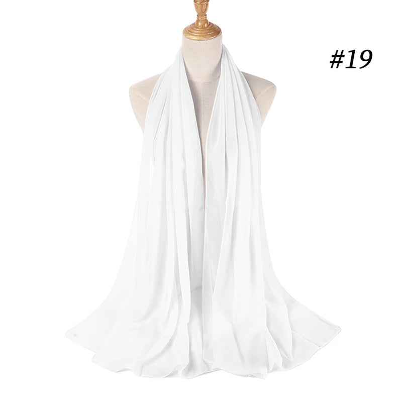 Muslim Chiffon Hijab Damen Bubble Chiffon Schal für Frauen Damen Schleier Muslimischer Islam Einfarbig Malaysia Musulman Wickelschal
