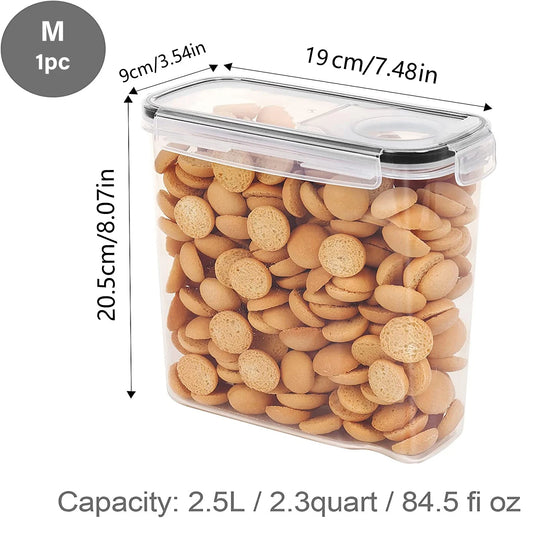 Cereal Containers Storage Set of 2/3/4 (2.5L 84oz), Airtight Food Storage Containers for Kitchen & Pantry Organization, Cereal