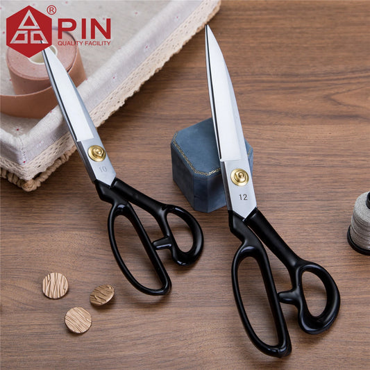 PIN Left Handed Tailor Scissors 10/12 Inch, Stainless Steel Fabric & Leather Shears, Ergonomic Dressmaking Scissors for Lefties