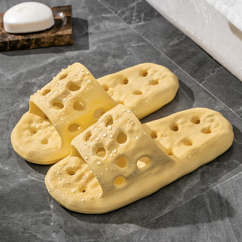 Men's Non-Slip Slide Sandals for Home, Breathable Quick-Dry House Slippers with Open Drainage for Indoor Shower Summer Wear