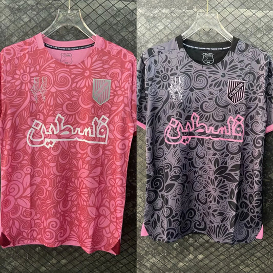 Maillot Palestino chilien imprimé 3D 2425, un maillot de football rose rare pour hommes et femmes, T-shirt à séchage rapide et respirant