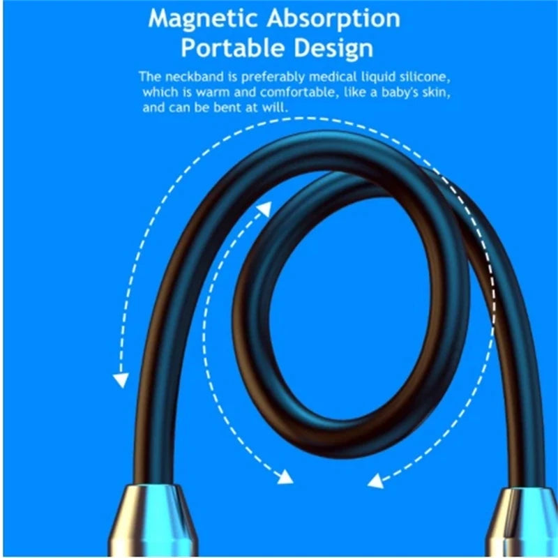 Kabellose Kopfhörer Bluetooth 5.0 Nackenbügel Ohrhörer Silikon Hifi Stereo Sport Headset Halterung Wasserdichte Magnetische Ohrhörer