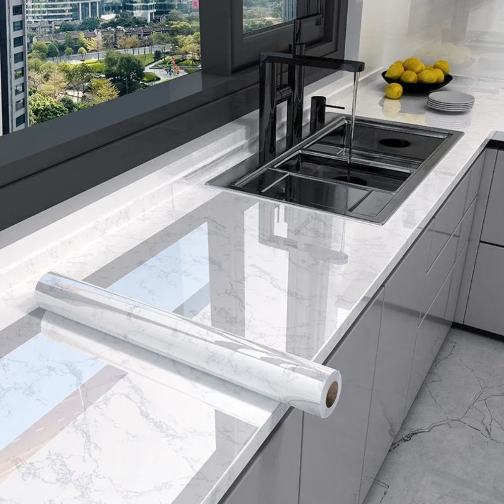 60cm/80cm Marmor selbstklebende Tapete Abziehbare Tapete Küche Badezimmer Kontaktpapier Moderne Wasserdichte Wandaufkleber