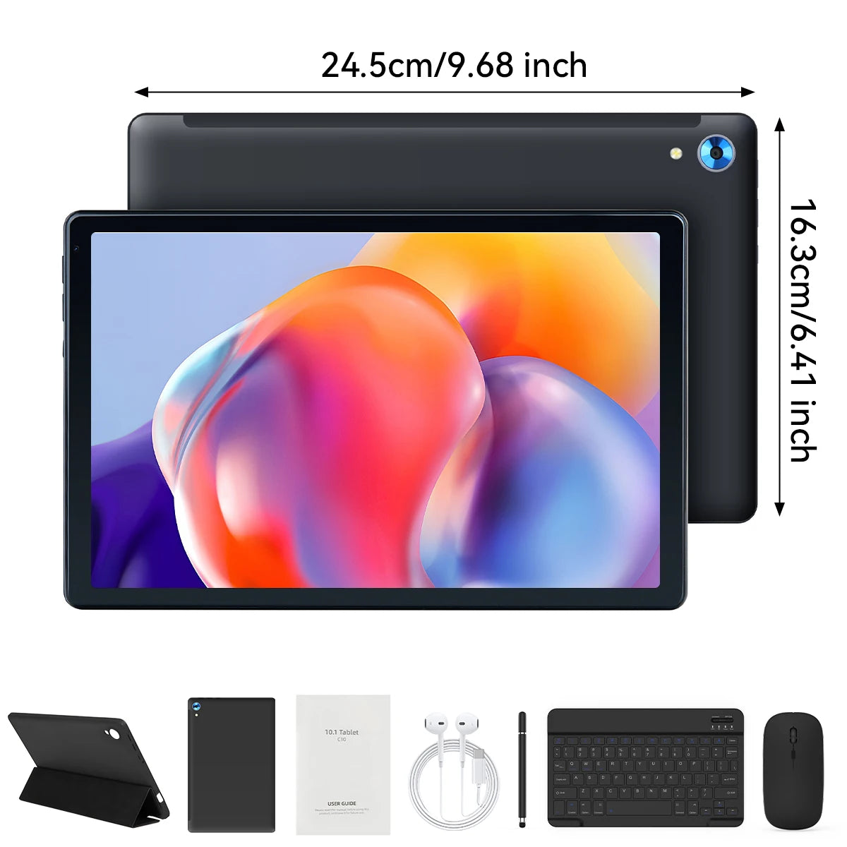 URAO 10 Zoll Tablet Android 15 8-Kern-Tablets 24GB+128GB 1TB Erweiterung WiFi 6 5MP+8MP Stift Tastatur Maus Kopfhörer PC PAD Set