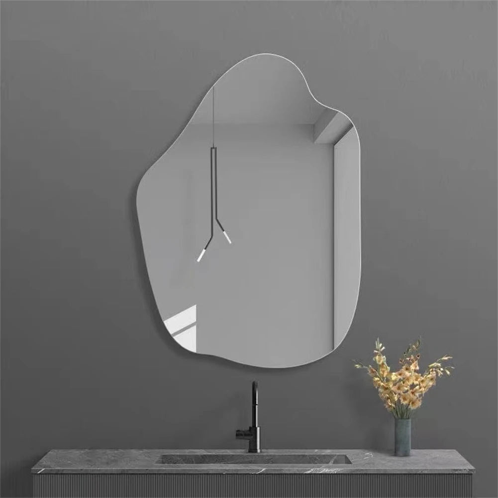 1 Stück Unregelmäßiger Badezimmer Acrylspiegel 40cm Bruchsicher Wolkenform Wandspiegel Aufkleber Schminktisch Schlafzimmer Wohnzimmer Dekor