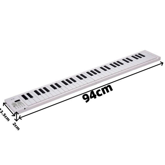 Piano électronique pliable 61 touches Clavier portable avec écran LED/Batterie intégrée/Instrument de musique clavier électronique