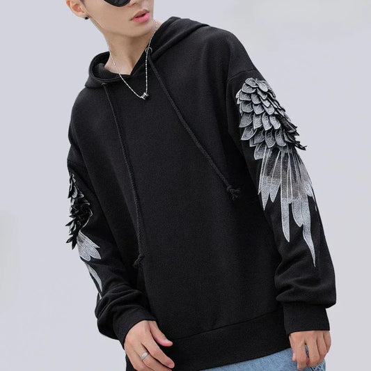 Sweat-shirt Homme à Capuche Brodé Vêtements Masculins Hip Hop Sweats à Capuche Chemise Blanche Luxe Sans Marque Streetwear Automne Pas Cher Emo