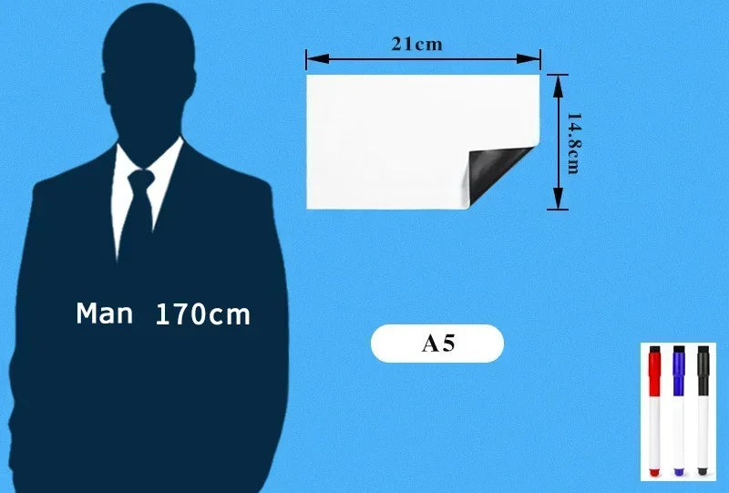 Magnetisches trocken abwischbares Whiteboard, wiederverwendbare Kühlschrankmagnettafel, flexible Kühlschranktafel für Erinnerungen, Notizen, für Home Office Schule