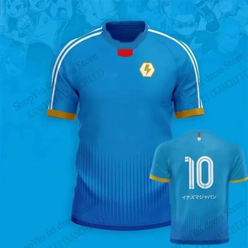 Anime-Trikot Inazuma Eleven Kaio Football 3D-Druck T-Shirt Herren Damen Mode Kurzarm Sport T-Shirt Kinder Oberteile Tee Mark Evens
