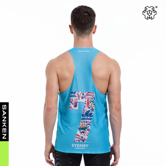 Men's Seamless Lightweight Marathon Tank Top Dry Fit Sleeveless Workout T-Shirt Fitness Singlet for Running