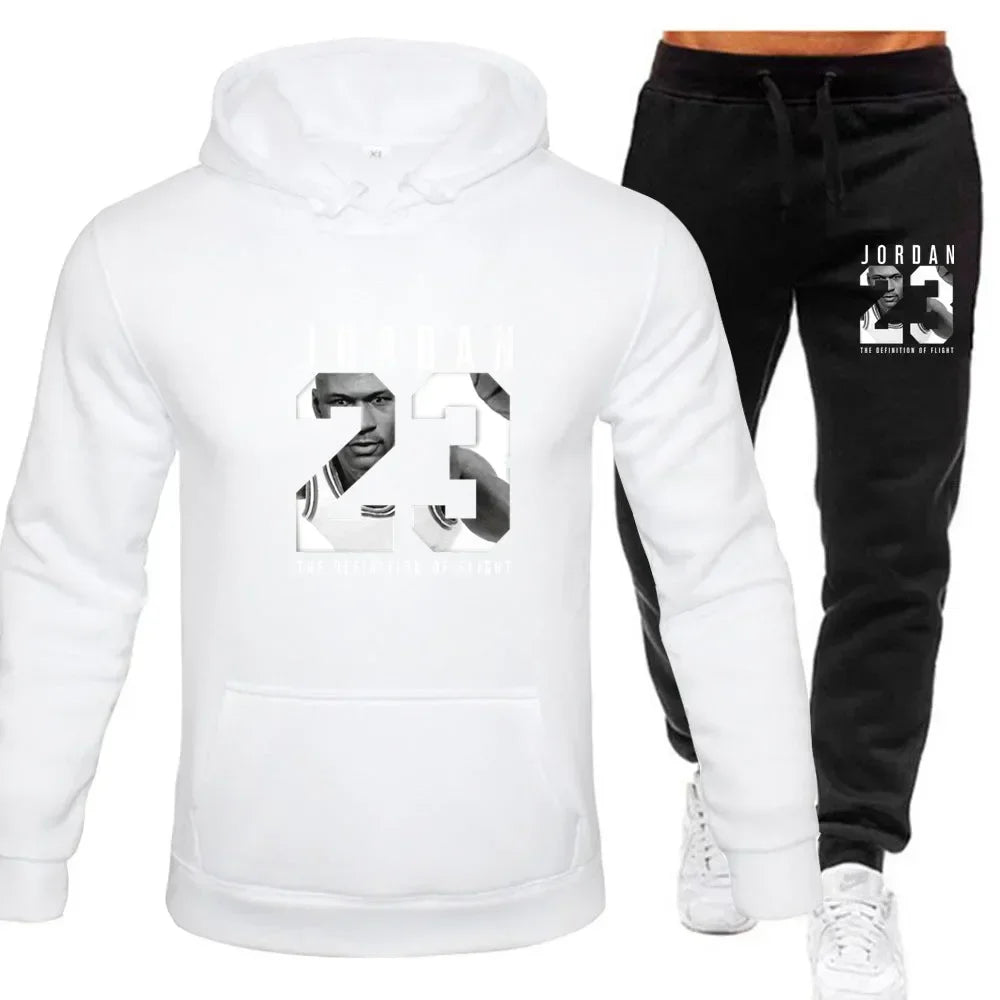 Der Kapuzenpullover ist ein Herren-Set für den Frühling 2025 und ein Damen-Set für Damen-Sportbekleidung bestehend aus Kapuzenpullover und Jogginghose