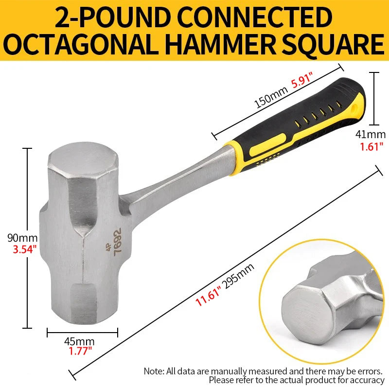 Klauenhammer 2P 3P Hochleistungs-Octagonhammer Nagelheber Zerstörungshammer Professionelle Bau Multifunktions-Handwerkzeuge