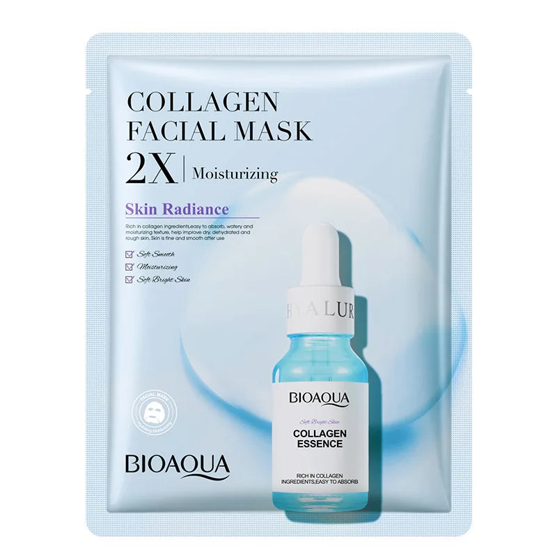 20 Stk. BIOAQUA Centella Collagen Gesichtsmaske Feuchtigkeitsspendende erfrischende Tuchmasken Hyaluronsäure Gesichtsmaske Hautpflegeprodukte