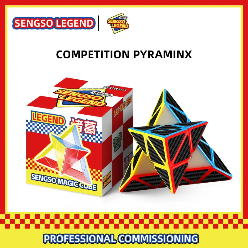 sengso Speed Cube 3x3 | Carbon Fiber Sticker Cube - Leichtgängiger Würfel Professioneller Schneller Puzzle-Würfel für Wettkämpfe Kinder & Erwachsene