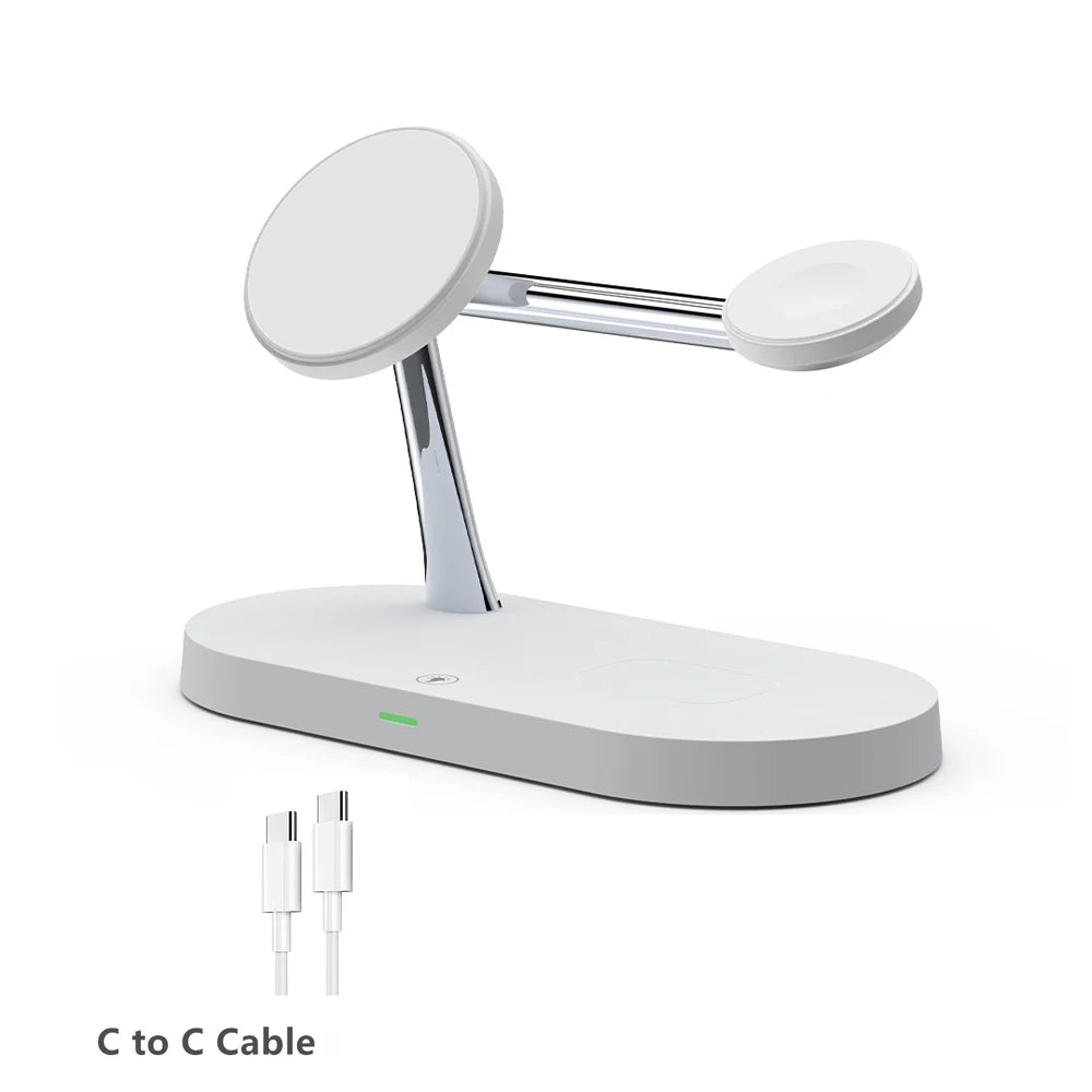 3-in-1 Magnetisches kabelloses Ladegerät für iPhone 16 15 14 13 12, Schnellladestation für Apple Watch 10 9 8 7 6 5 4, Airpods 2 3 Pro
