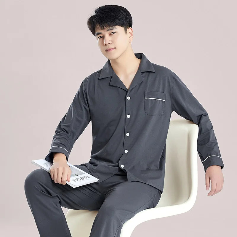 Winter 100% Baumwolle Schlafanzug Herren Blau Nachtwäsche Warm Pyjama Homme Baumwolle Pyjamas Hombre Invierno Baumwolle Karierte Pyjamas Übergröße