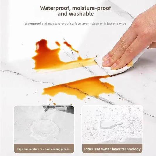 Self-Adhesive Marble Wall Stickers PVC Waterproof Removable Wallpaper for Kitchen Bathroom Tile Decoration