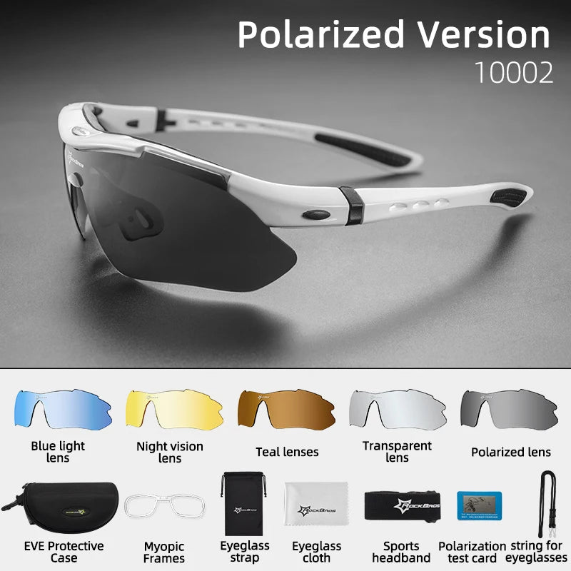 ROCKBROS Radfahren Polarisierte Brille Fahrrad Sonnenbrille Outdoor Sport Sonnenbrille MTB PC Brille Schutzbrille Brillen 5/3 Linsen Fahrradzubehör