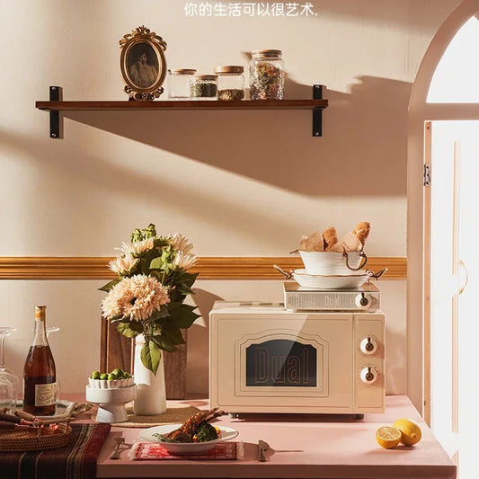 Light Wave Oven, Retro Microwave Steam Oven, Household Mini Light Wave Flat Stainless Steel 220V Microondas