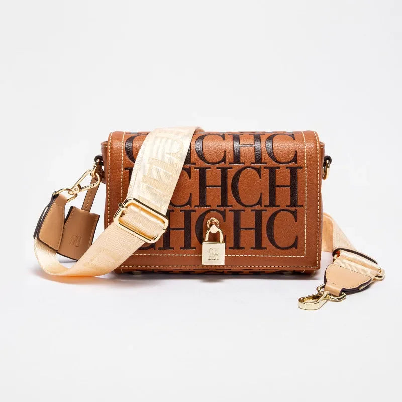 CH Womens Shoulder Bag Luxury Brand 2025 Fashion Solid Color Printed Handbag Fashion Design Model Metal Accessories Buckle