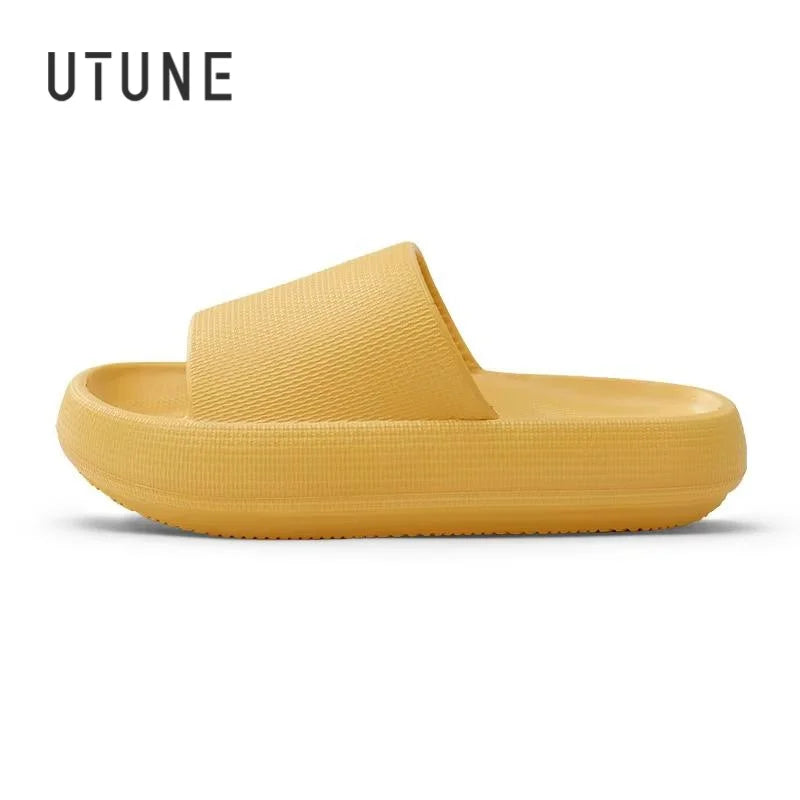 UTUNE 51CM Hausschuhe für Herren Plateau Haussschuhe EVA Weiche Mode Pantoletten Rutschfeste Sommersandalen Damen Badeschuhe Dusche