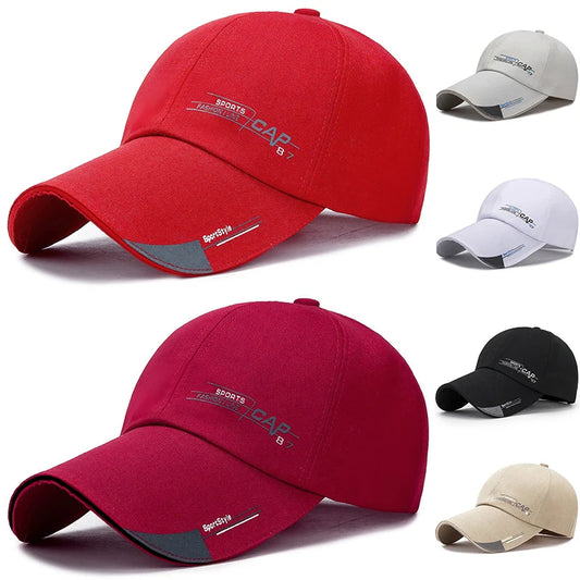 2024 Fashion Line Baseball Cap For Men Sports Cap Hat Fish Outdoor Long Visor Brim Shade Snapback Sun Hat Women's Summer Hat