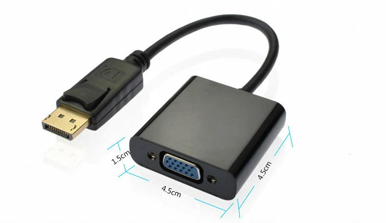 DP-zu-VGA-HD-Konverter, DisplayPort, Vollkupferstreifen, Chip, 1080P Video-Adapter für Laptops, Computer, TV-Monitore
