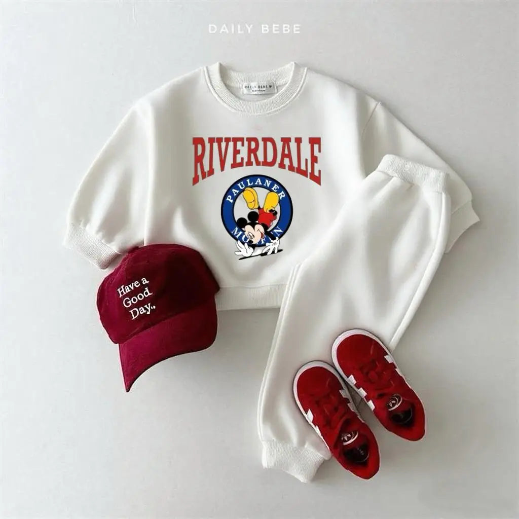 Disney Kostüm Jungen Langarm-Anzüge Neue lässige Sport-Oberteile Jogginghosen 2-teiliges Set 2025 Frühling Herbst Kleidung Kinder Outfits