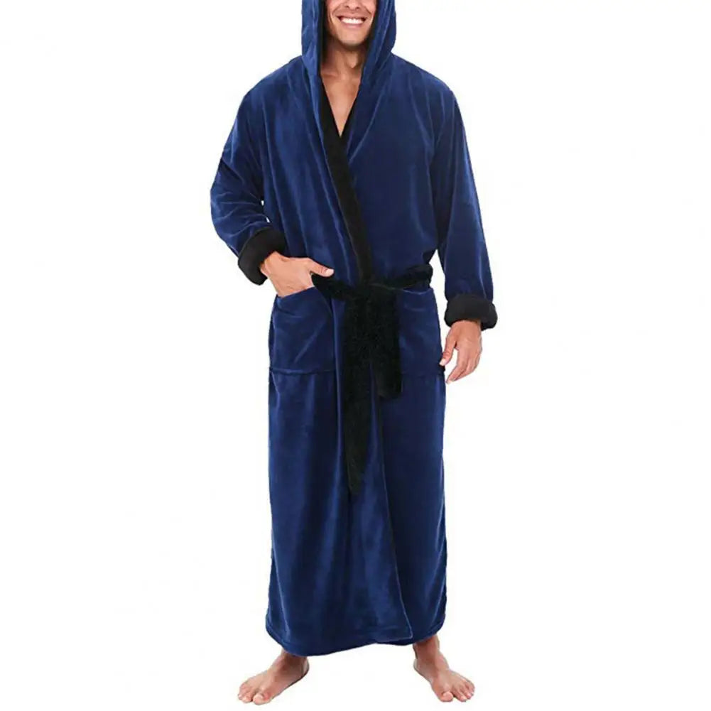 Herren Bademantel Nachtwäsche Korallenfleece Herbst Erwachsenen Bademantel V-Ausschnitt Robe Schlafanzug Herren Und Damen Langarm Nachthemd Männlicher Bademantel
