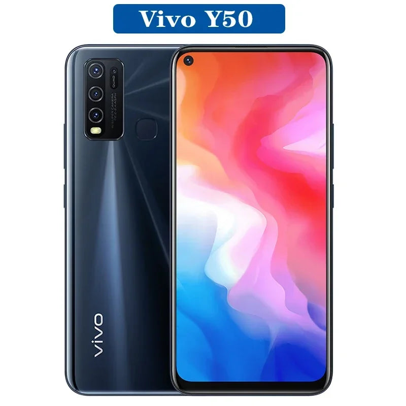 Global Firmware VIVO Y50 Smartphone Snapdragon 665 Octa Core 6.53" 5000mAh 8GB 128GB 16.0MP Kameras Y 50 Gebrauchtes Handy