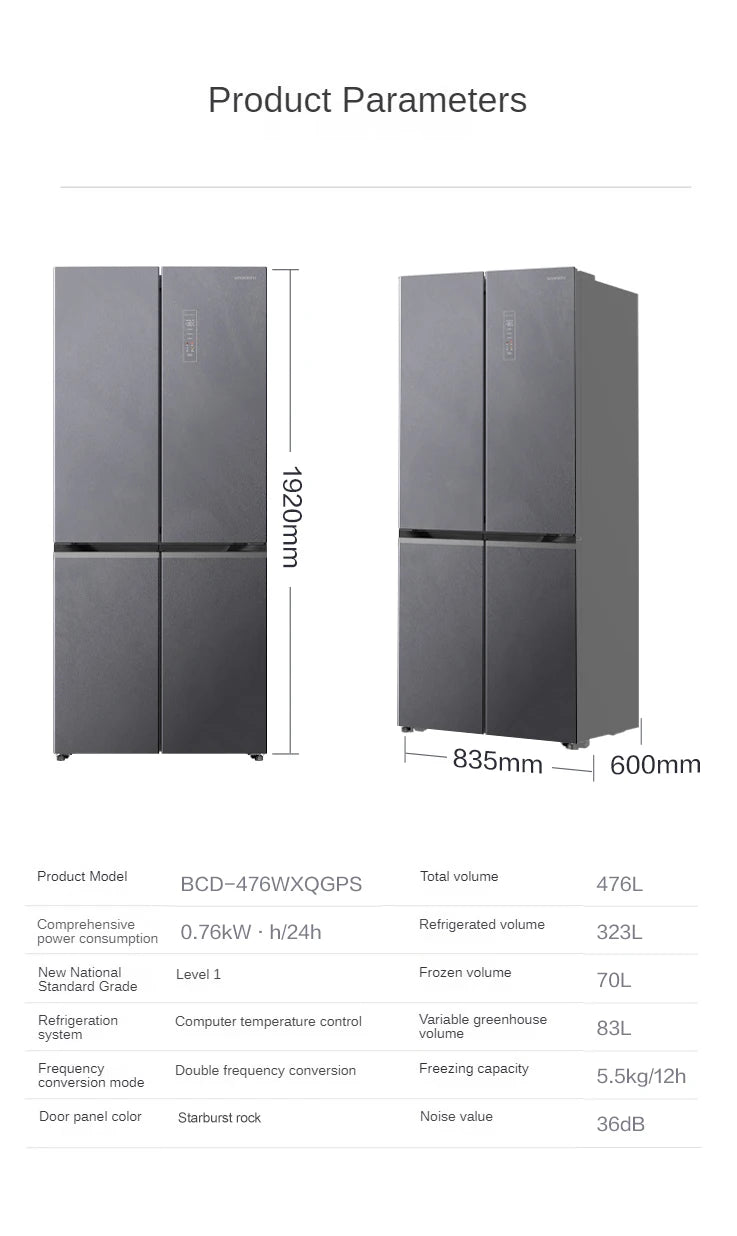 Factory OEM Commercial 4-Door Refrigerator with Bottom Freezer - Bulk Supply for Business & Home Use