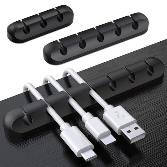 NNBILI Silikon USB Kabel Organizer Kabelwickler Desktop Ordnungsmanagement Clips Kabelhalter für Maus Kopfhörer Kabel Organizer
