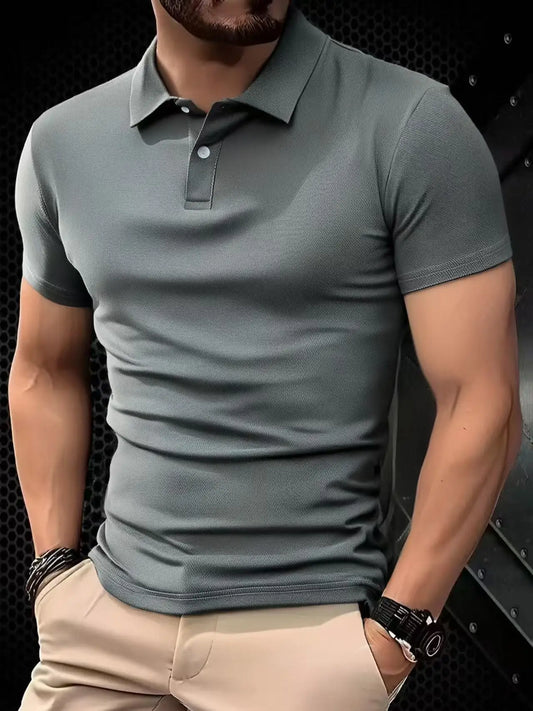 Polo uni homme ultraléger 2025 à séchage rapide, respirant et anti-transpiration, adapté à la musculation, à la salle de sport et à la course à pied