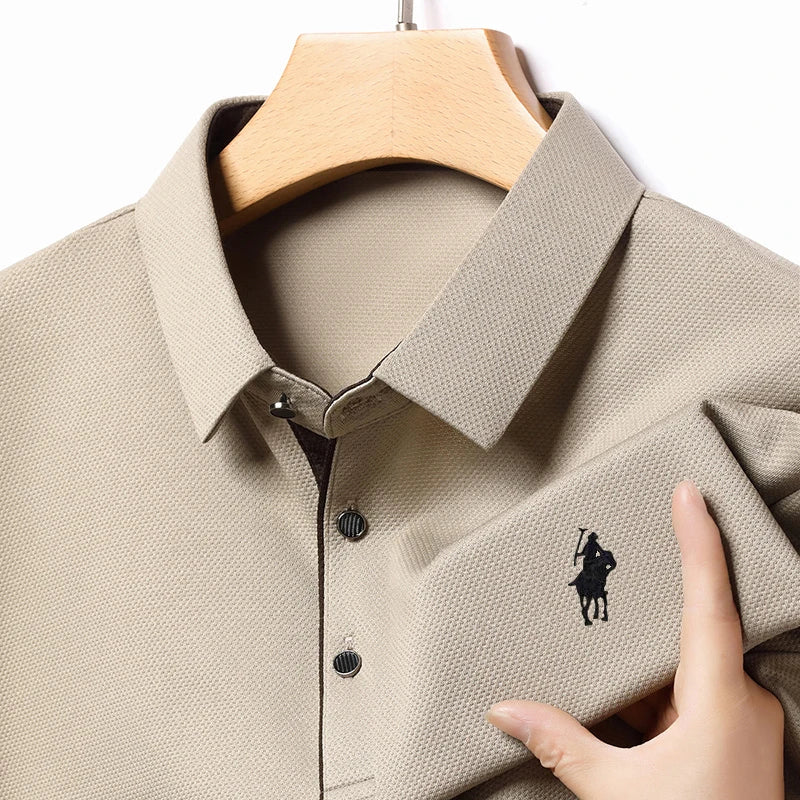 Light Luxury 202 Paul Herren Poloshirt Langarm T-Shirt Lässig Täglich Revers Sweatshirt Unterhemd