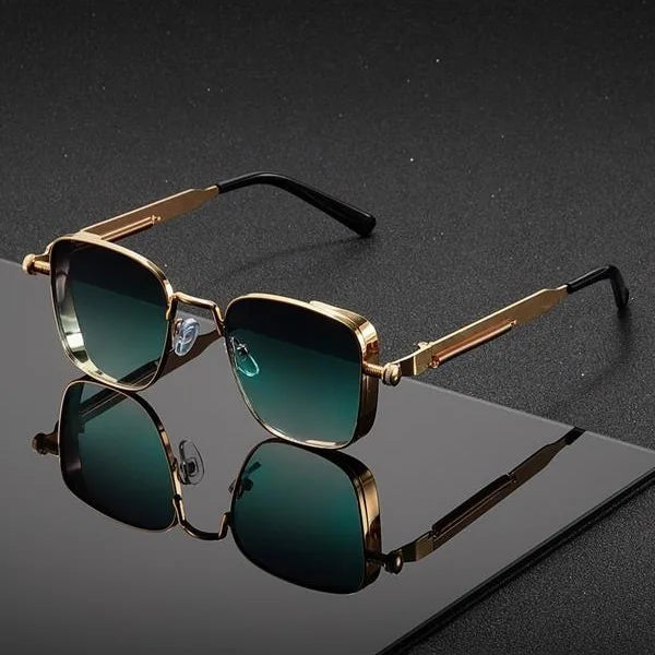 New Eyeglasses Vintage Steampunk Square Metal Sunglasses Fashionable Versatile Unisex Eyewear Unique Statement Style Sun Glasses