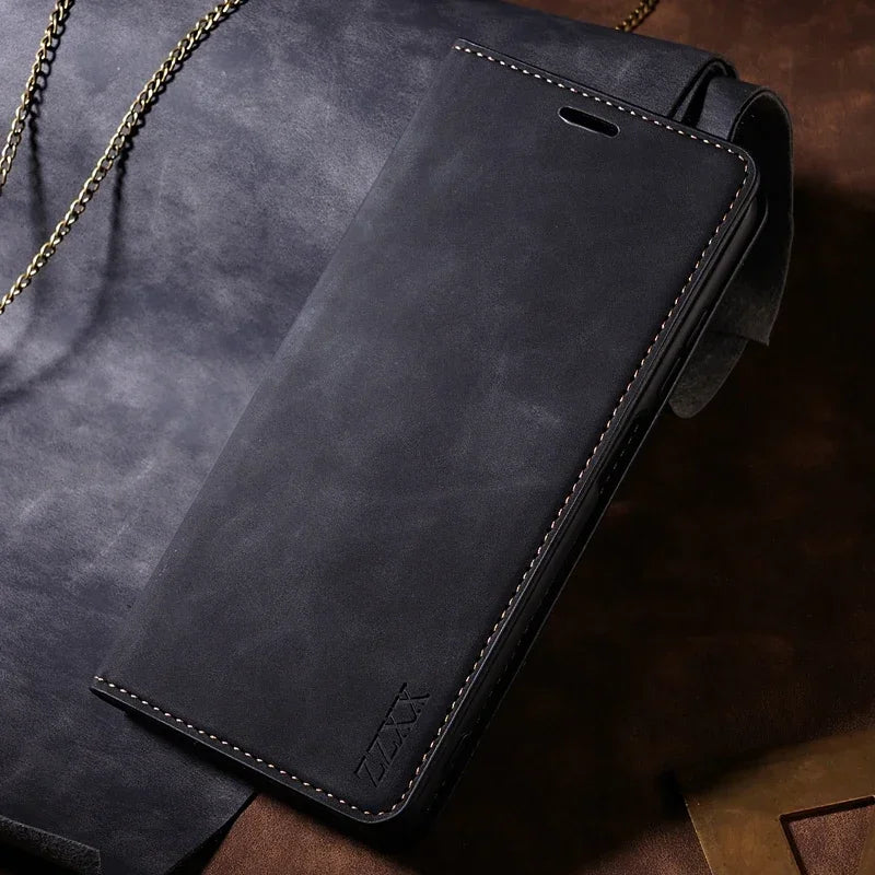 Wallet Skin Friendly Flip Leder Hülle für Samsung Galaxy S26 Ultra S25 Edge S24 Plus S23 FE A15 A16 A17 A26 A35 A36 A54 A55 A56