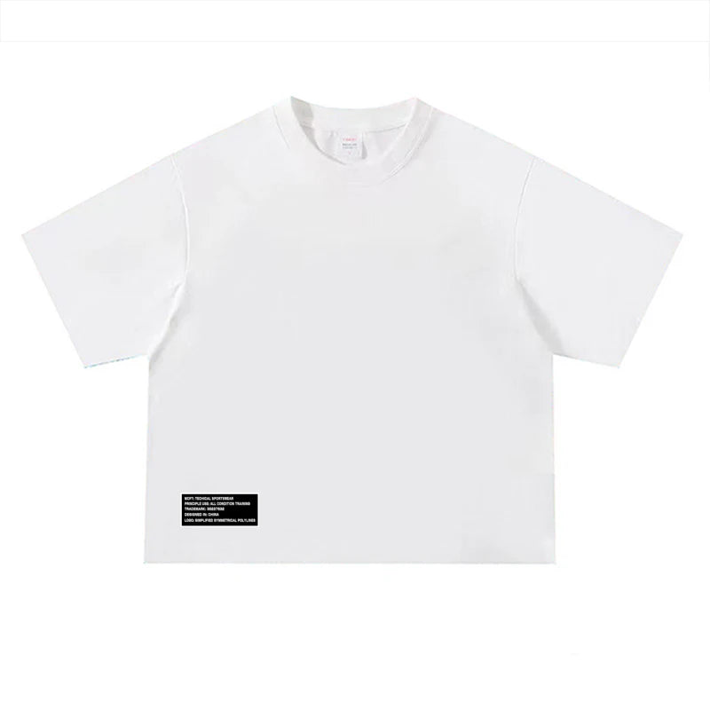 Oversized Boxy Herren-Lauf-T-Shirts mit überschnittenen Schultern aus 100 % Baumwolle, schweres Kurzarm-Sport-T-Shirt, lässige Fitnessbekleidung