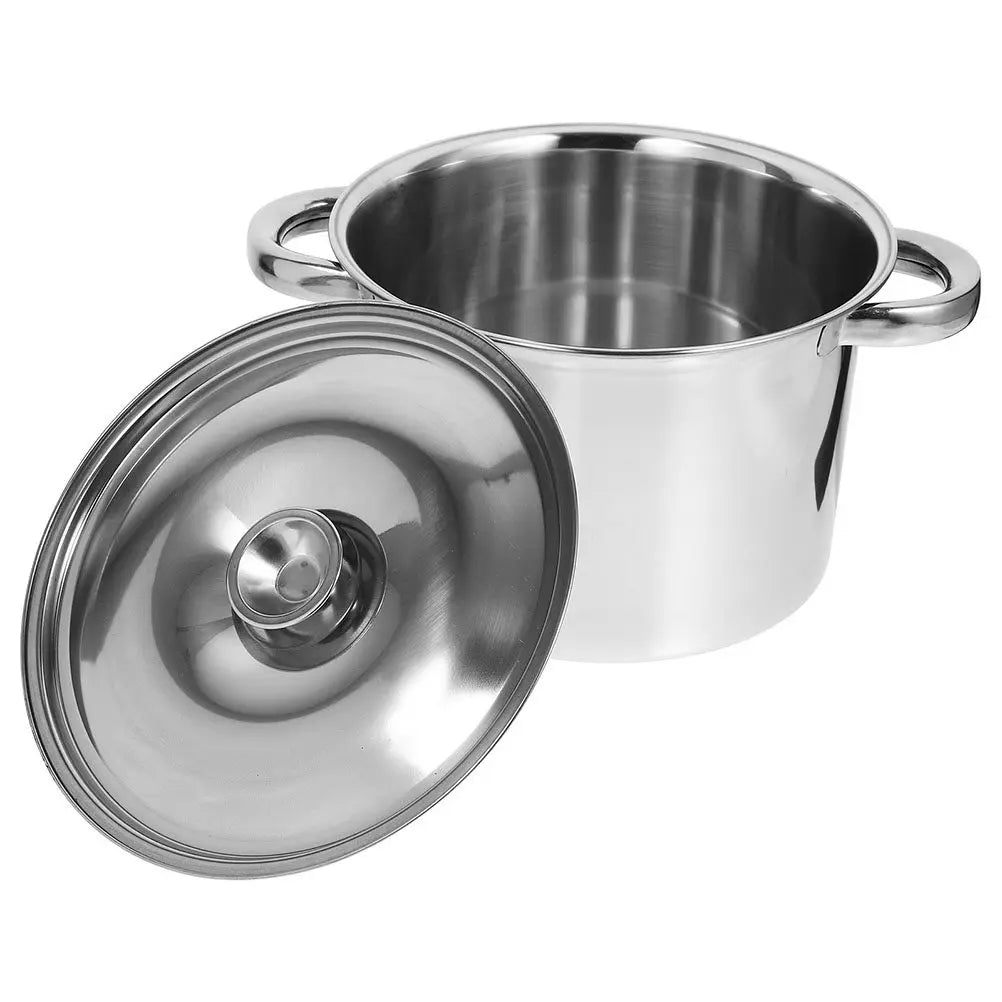 18 cm Edelstahl-Suppentopf, zwei Griffe, dicht schließender Deckel, runder Kochtopf für die Zubereitung von Suppen, Brühen, Brei, Chili und Eintöpfen