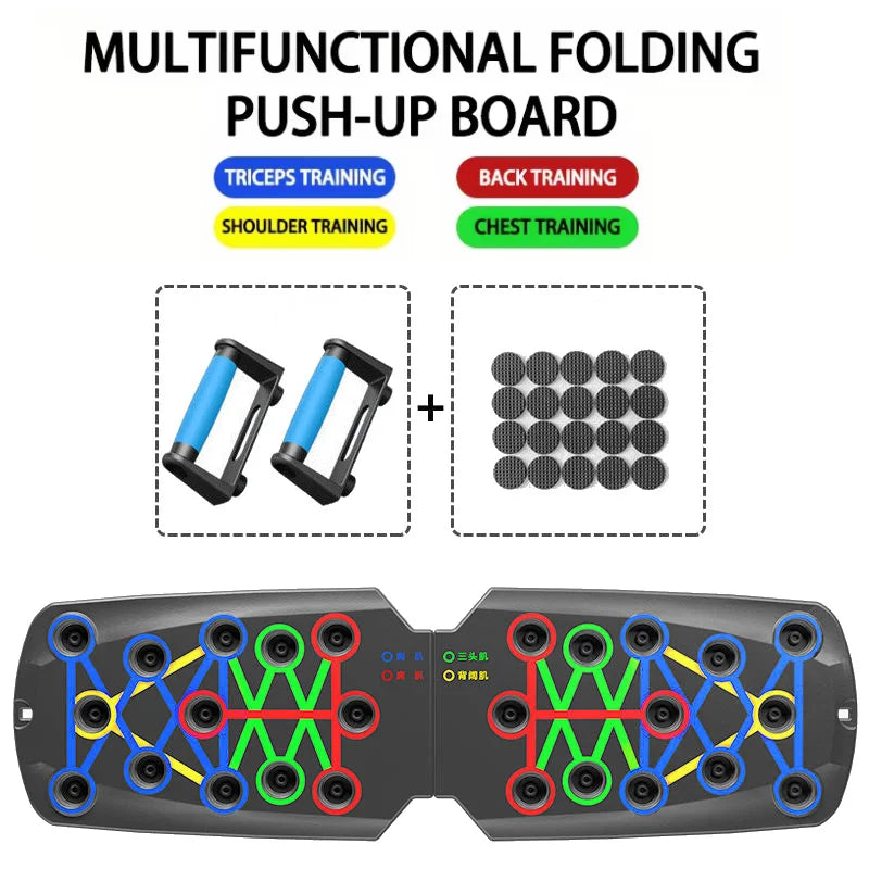Multifunktionales Push-Up Board – Fitness- und Muskeltrainingsgerät, Heim-Trainingsset, zusammenklappbare Push-Up-Stange, Widerstandsgerät